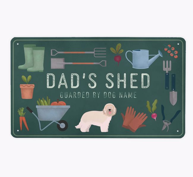 Dad's Shed: Personalized {breedFullName} Metal Garden Sign